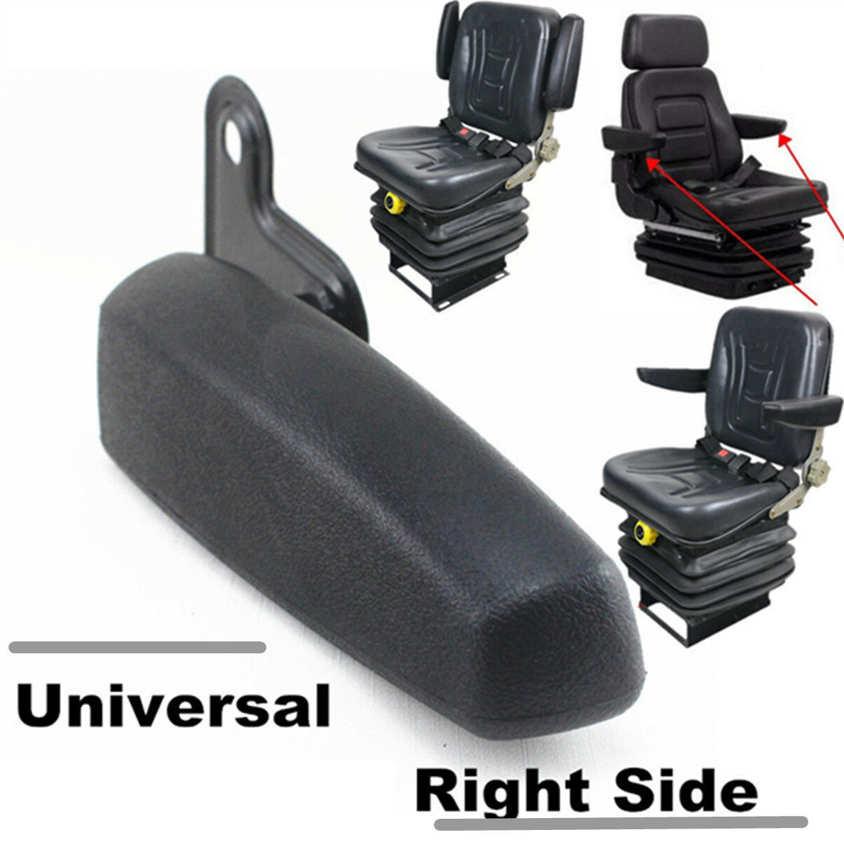 Right Side Armrest Centre Console Arm Rest - Black PU foam Caravan Seat Parts