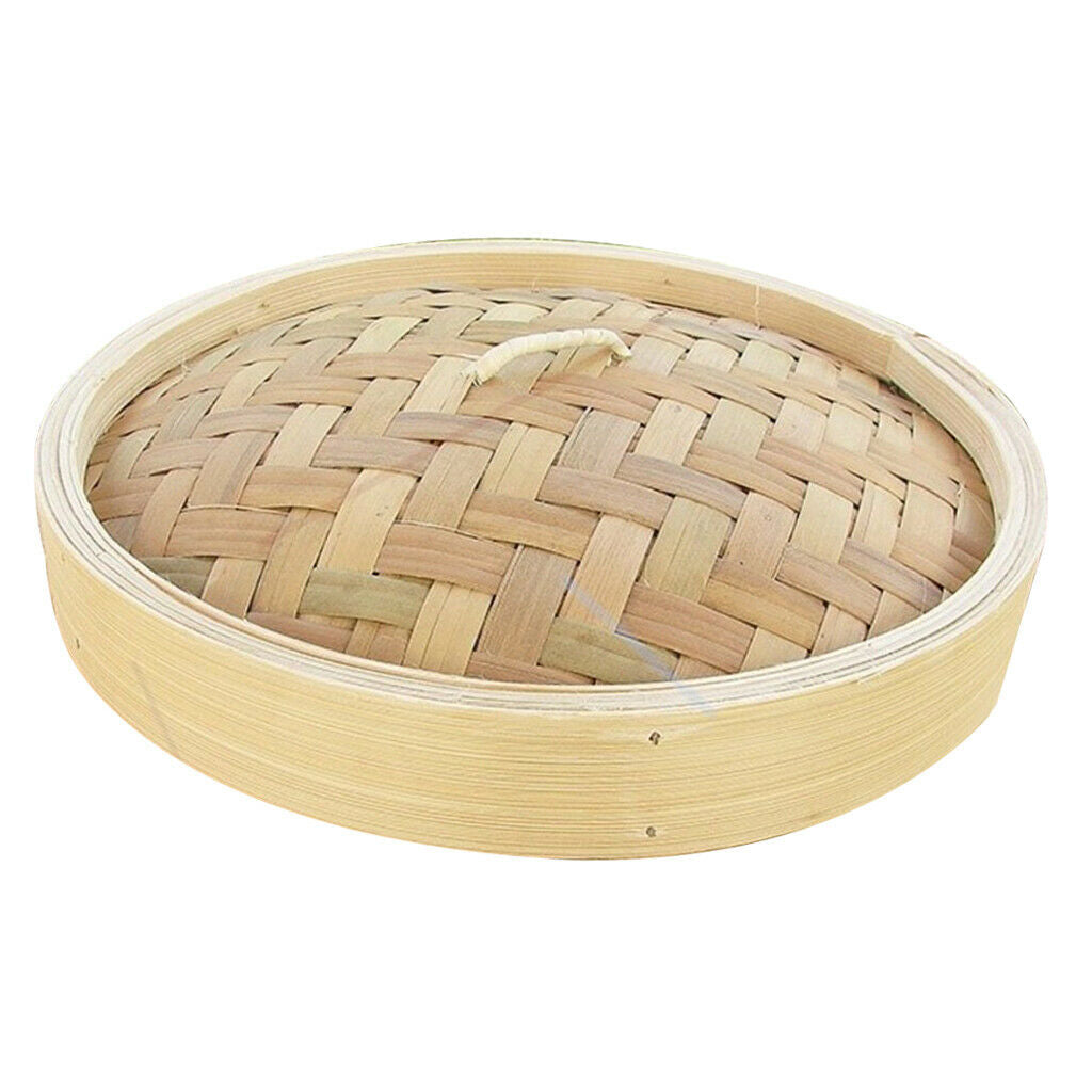2X Asian Bamboo Steamer Lid Round Rice Meat Seafood Buns Steamer Lid 26cm