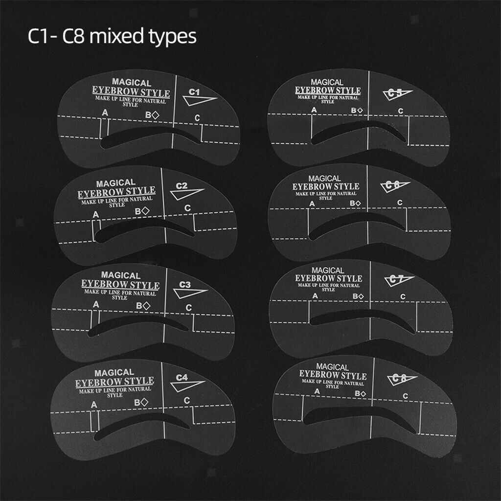 Clear Plastic Eyebrow Stencils Brow Templates Guide Card DIY Beauty Tools