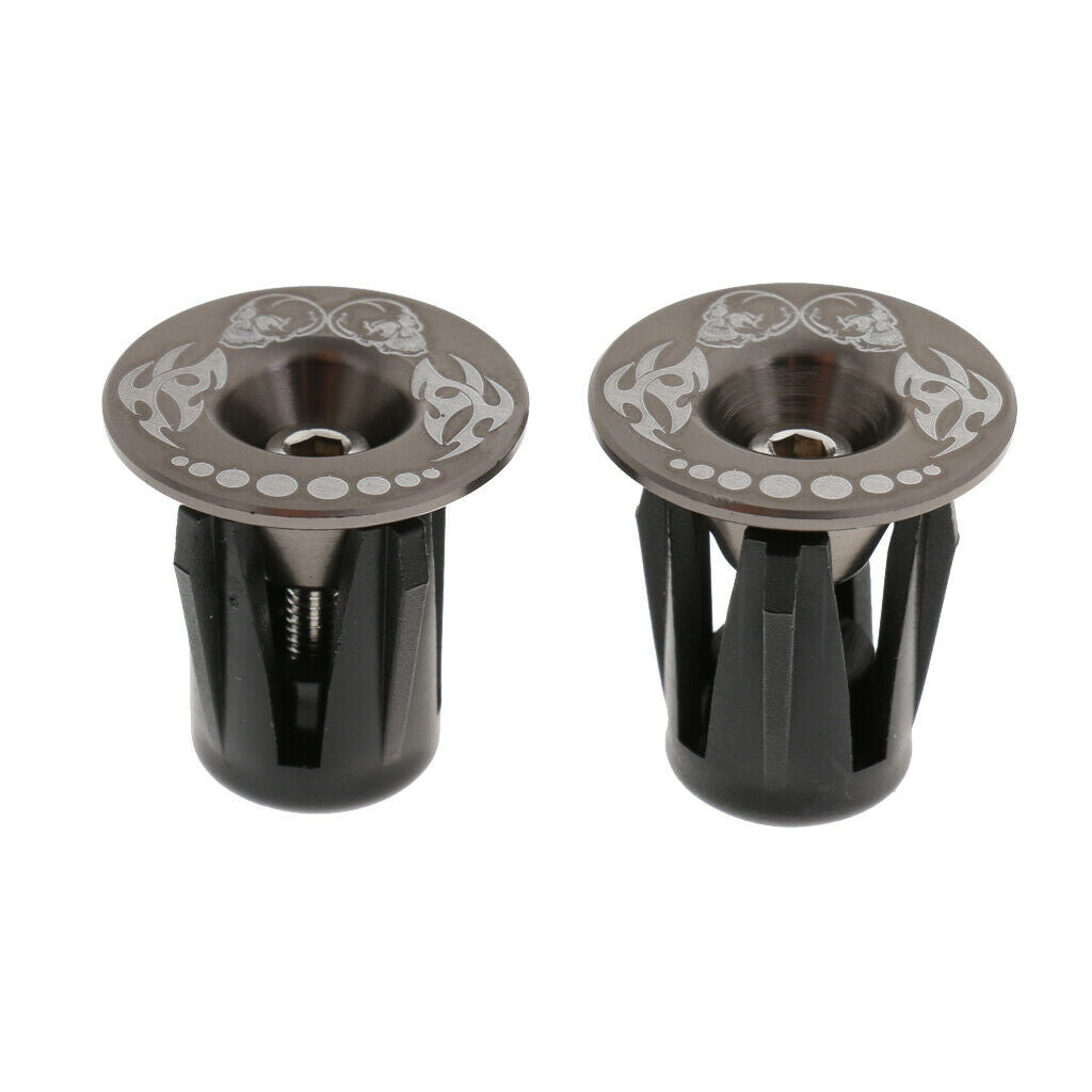 4 Pairs Bicycle Handlebar End Plugs, Alloy Bike Bar Grip End Caps Stoppers for