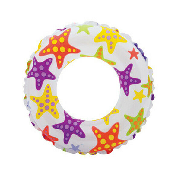 Inflatable Swim Ring Tube Pool Float Colorful Flowers