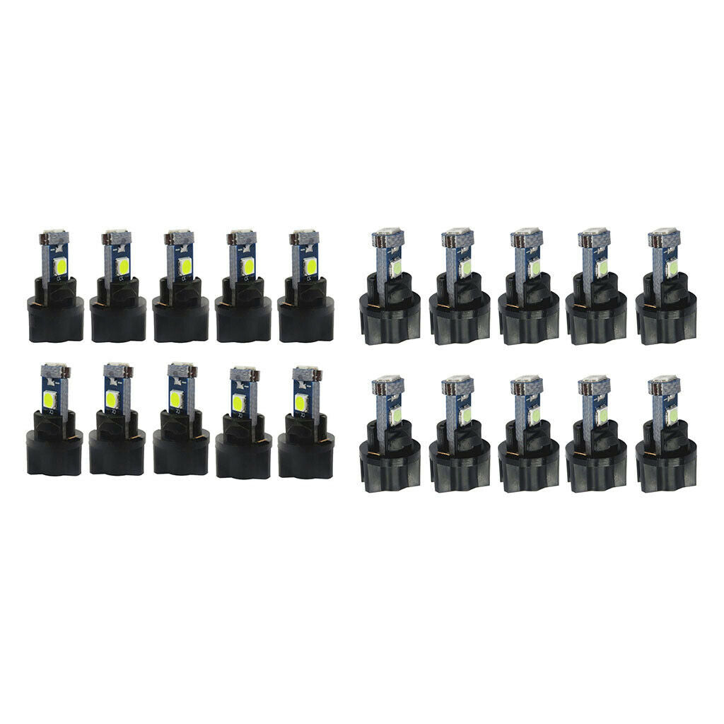 20 Pcs Car T5 3030 Instrument Panel LED Light Twist Socket Ice Blue, White