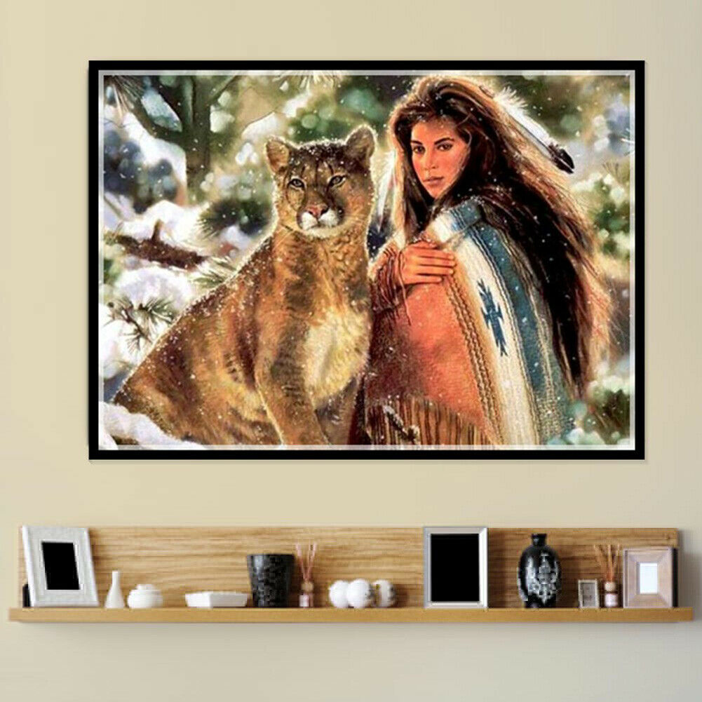 Beauty Big Cat 5D Diamond Painting Embroidery DIY Cross Stitch Home Decor  @