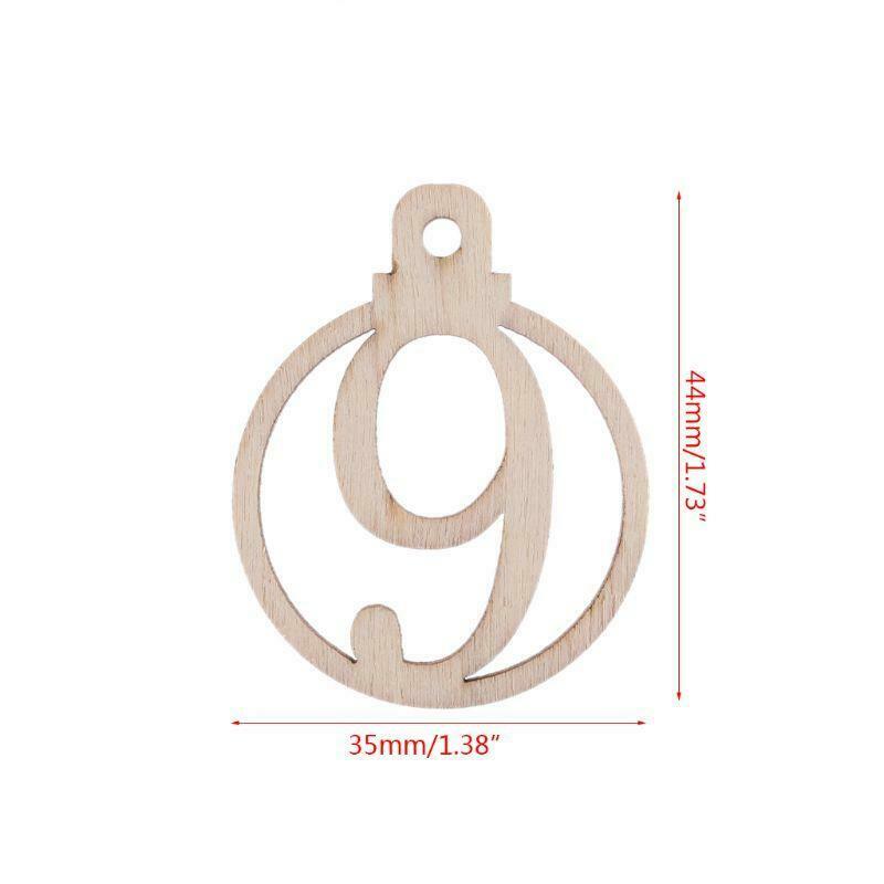 25pcs 1-25 Wooden Christmas Countdown Advent Calendar Tags Number DIY Scrapbook