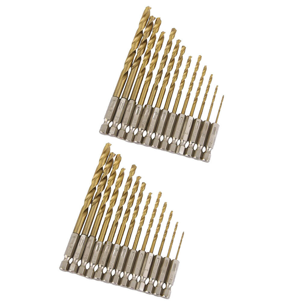 2 HSS Drill Bits Titanium Coated Twist Drill Bit, Stainless Steel, 1/4 ''