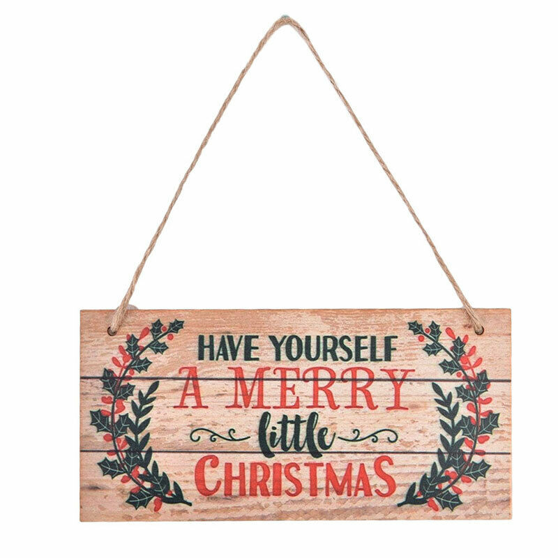 Wooden Door Hanging Panel Sign Christmas Tree Ornament Christmas Decorati.l8