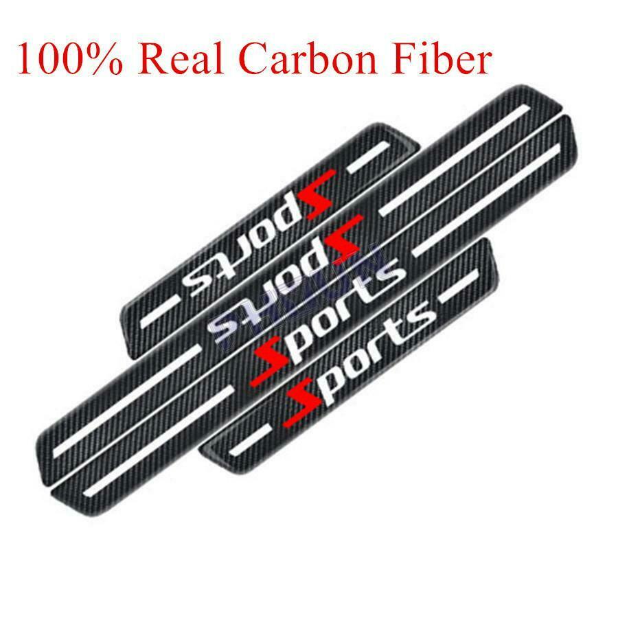 4 Carbon Fiber Car SUV Door Scuff Sill Cover Panel Step Protector Trim Universal