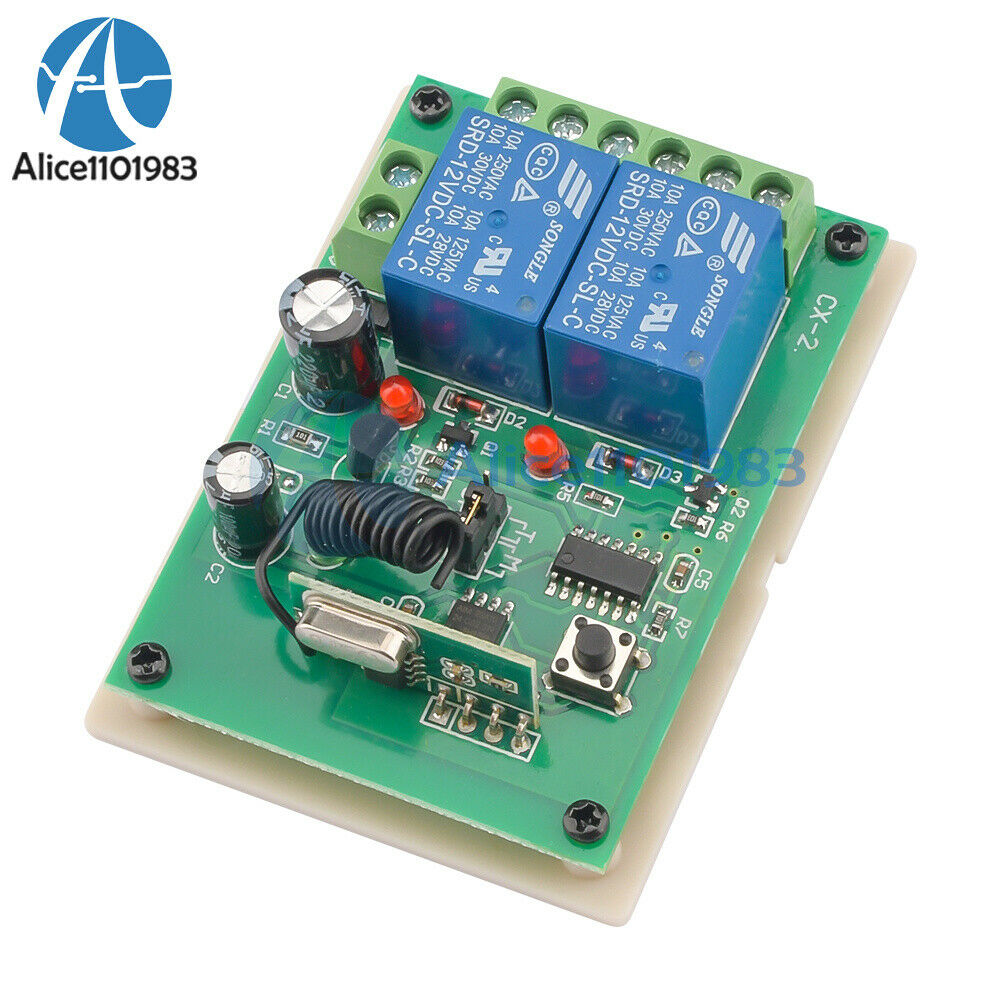 315MHz DC 12V 2 CH Wireless RF Remote Control Switch Light Receiver Transceiver
