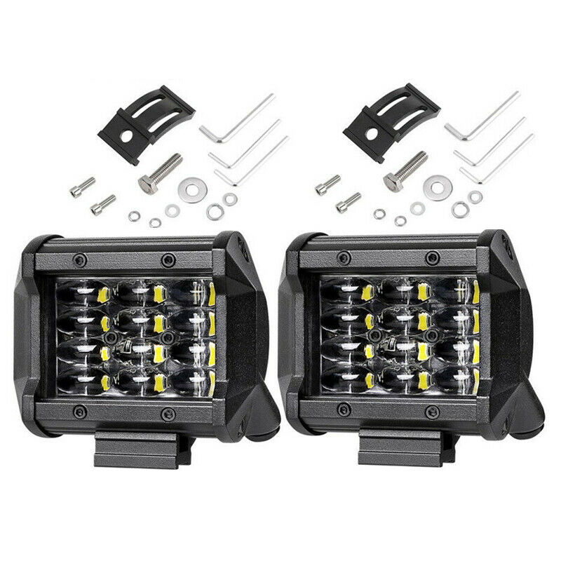 2PCS 4'' 72W LED Shooter Work Light Bar Flood Driving Fog fit for Offroad Trucks