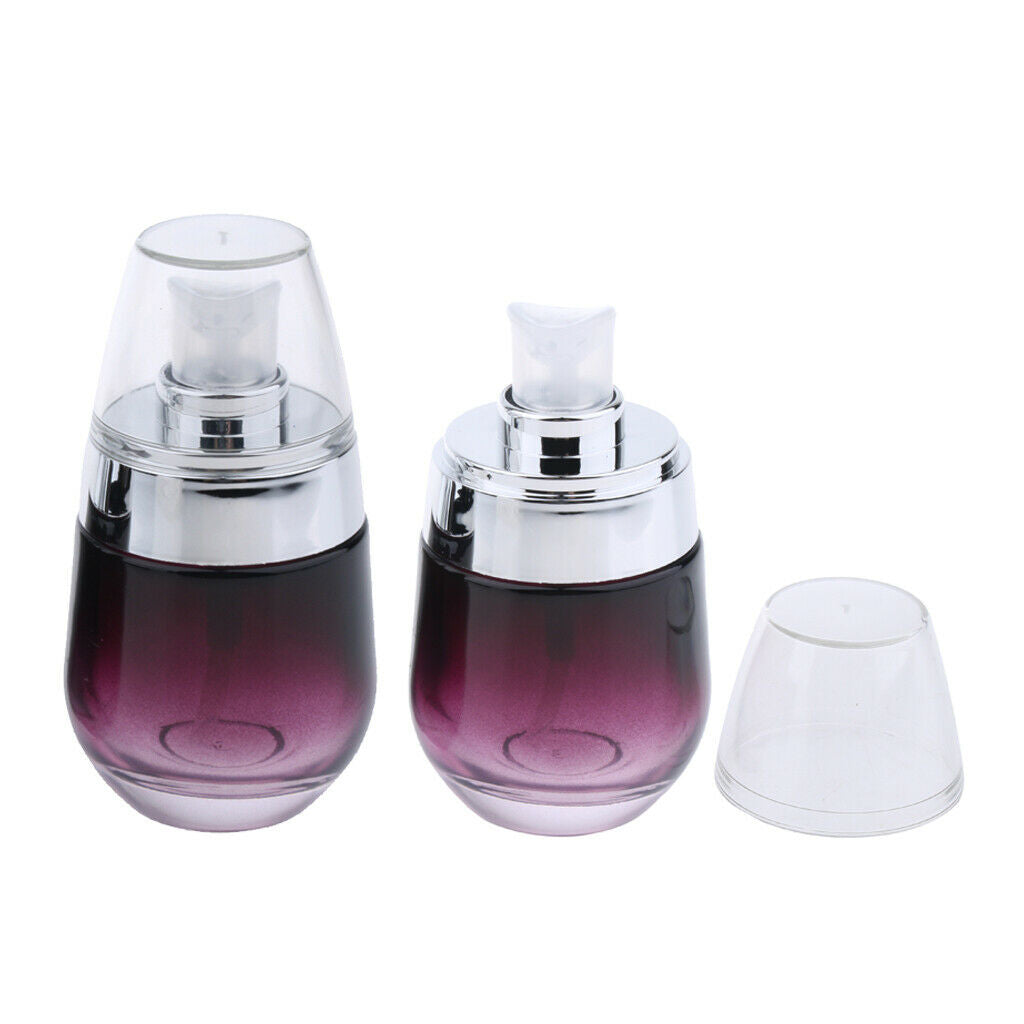 6pcs Reusable Cosmetic Glass Empty Pump Lotion Spray Bottle 30ml Container