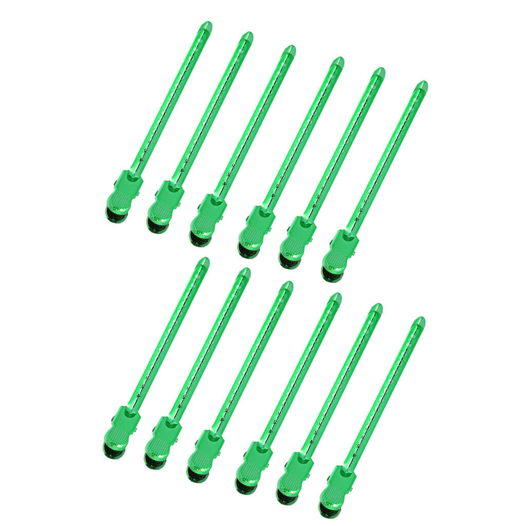 12 Pcs Green Steel Hairdressing Sectioning Clamp Salon