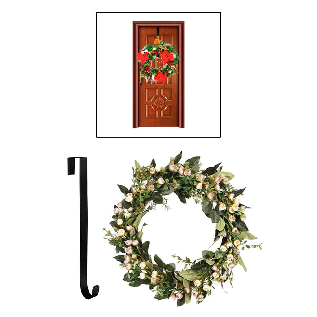 Wreath Greenery Front Door Large Garland with Hanger Hooks New Year Decor