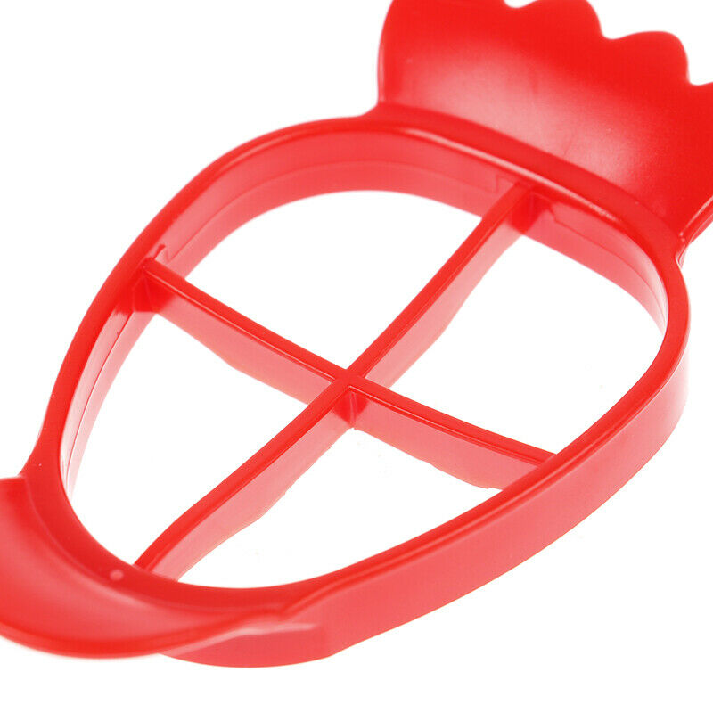 Red Strawberry Slicer Fruit Carving Tools Salad Cutter Berry Plastic Kitchen Rf