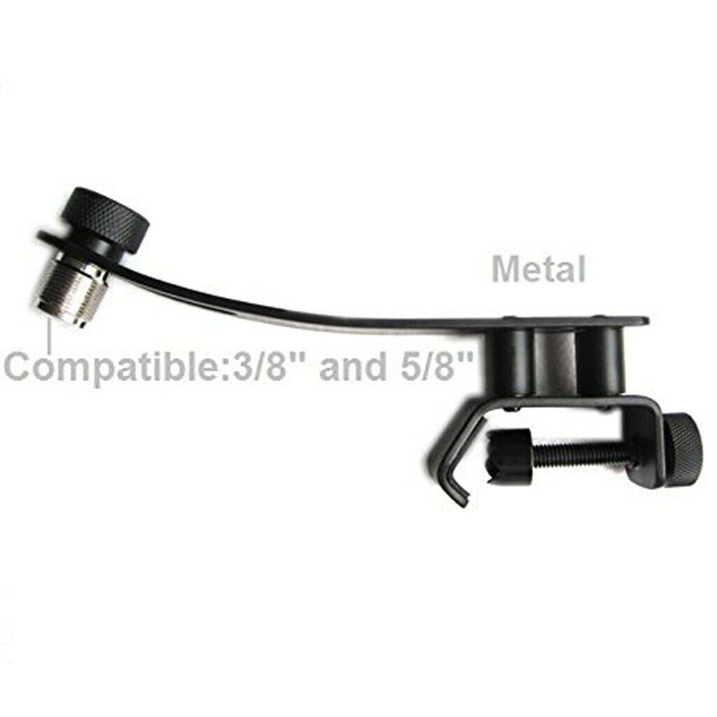 1pc Black Drum Mic Microphone Clip Clamp Shockproof Clip Holder Stand