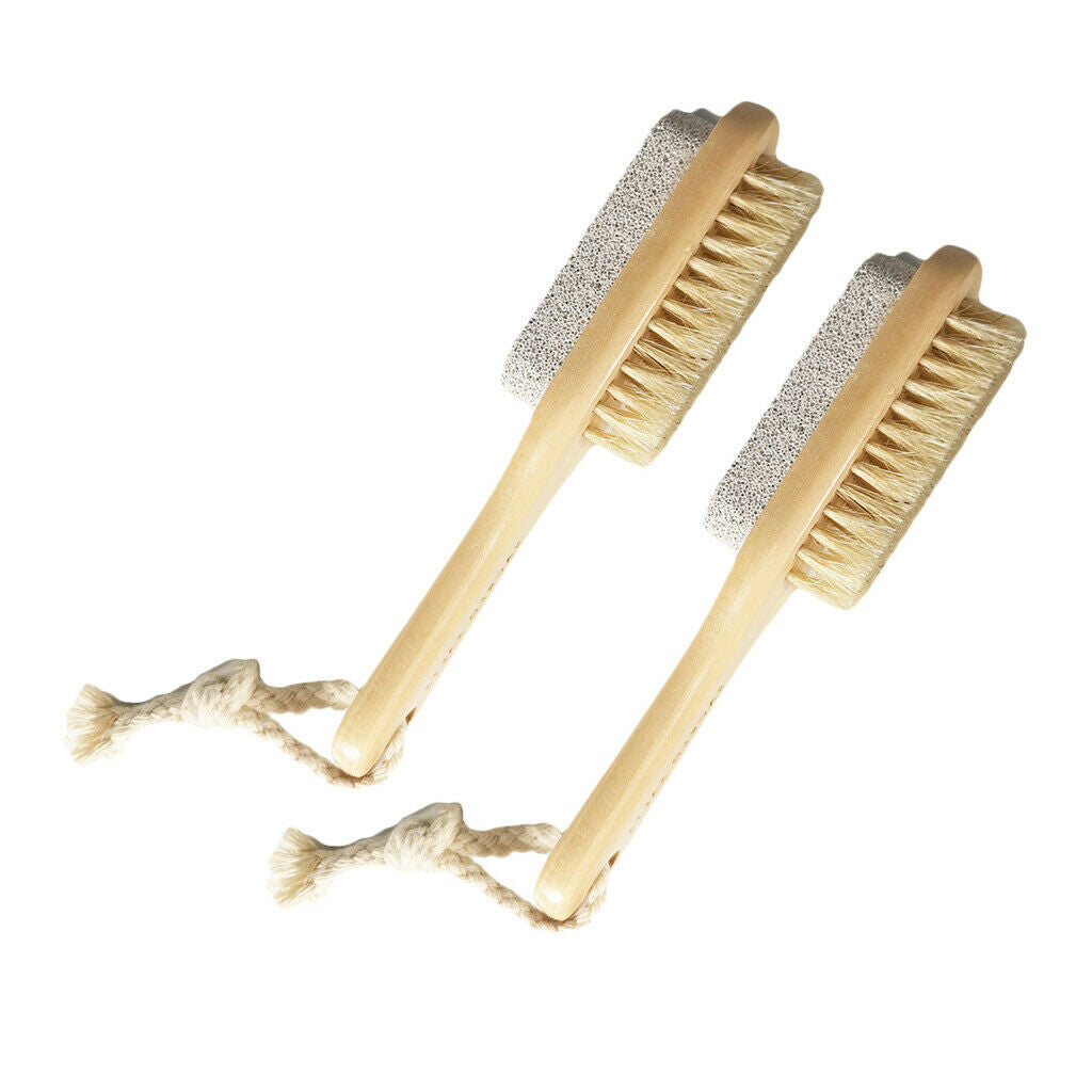 2x Portable Foot File Scrubber Pumice Stone Corns Remover Cleaning Brush