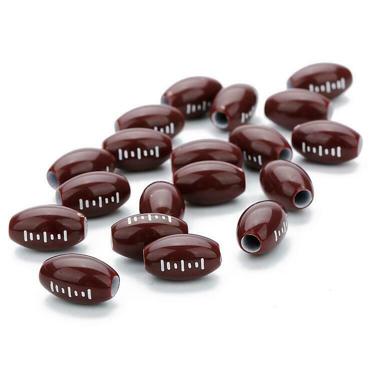 100pcs Oval American Football Acrylic Ball Beads For Jewelry Making&Kids DIY