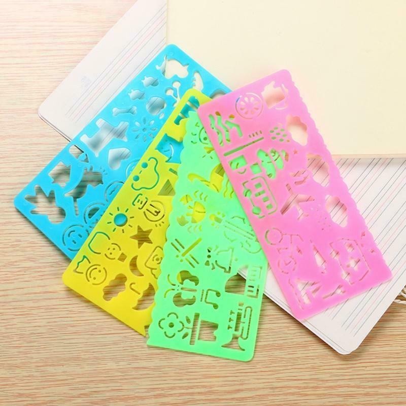 4pcs Multi-in-1 DIY Drawing Template Animals Stencils Transportations Stencils