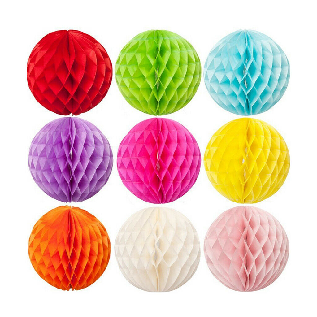 8" Paper Honeycomb Ball Lanterns Garland Wedding Table Party Decor Rose red