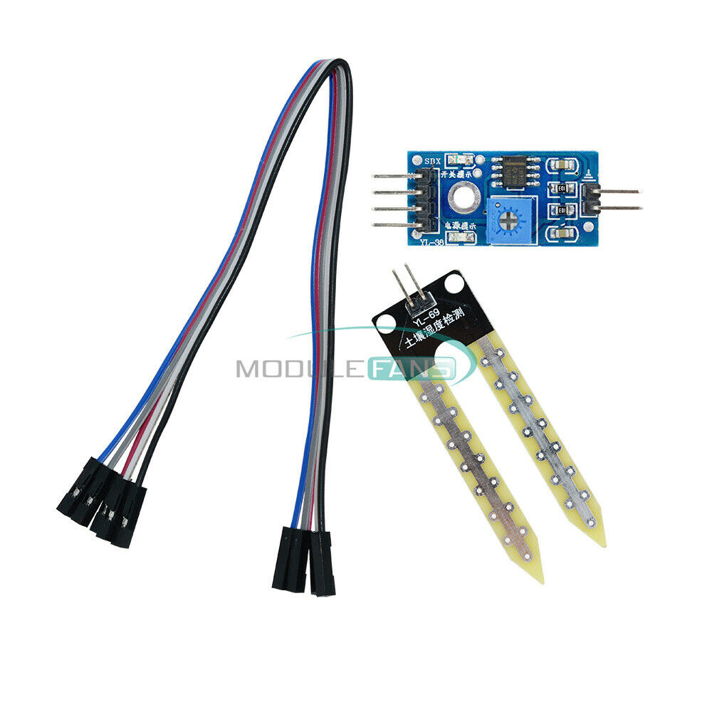 2x Soil Humidity Hygrometer Moisture Detection Module Arduino Plant Water Sensor