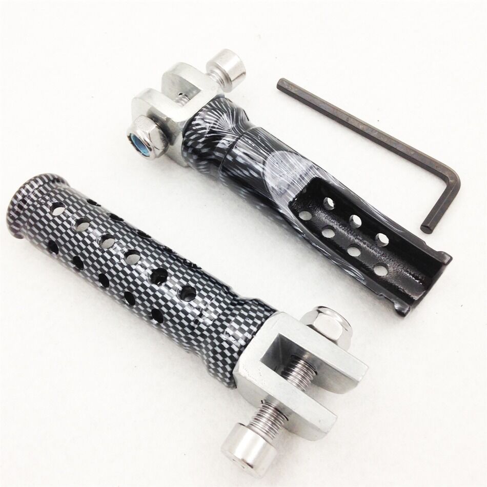 Billet Aluminum Racing Front Carbon Foot Pegs For 98-02 YAMAHA YZF R1 R6