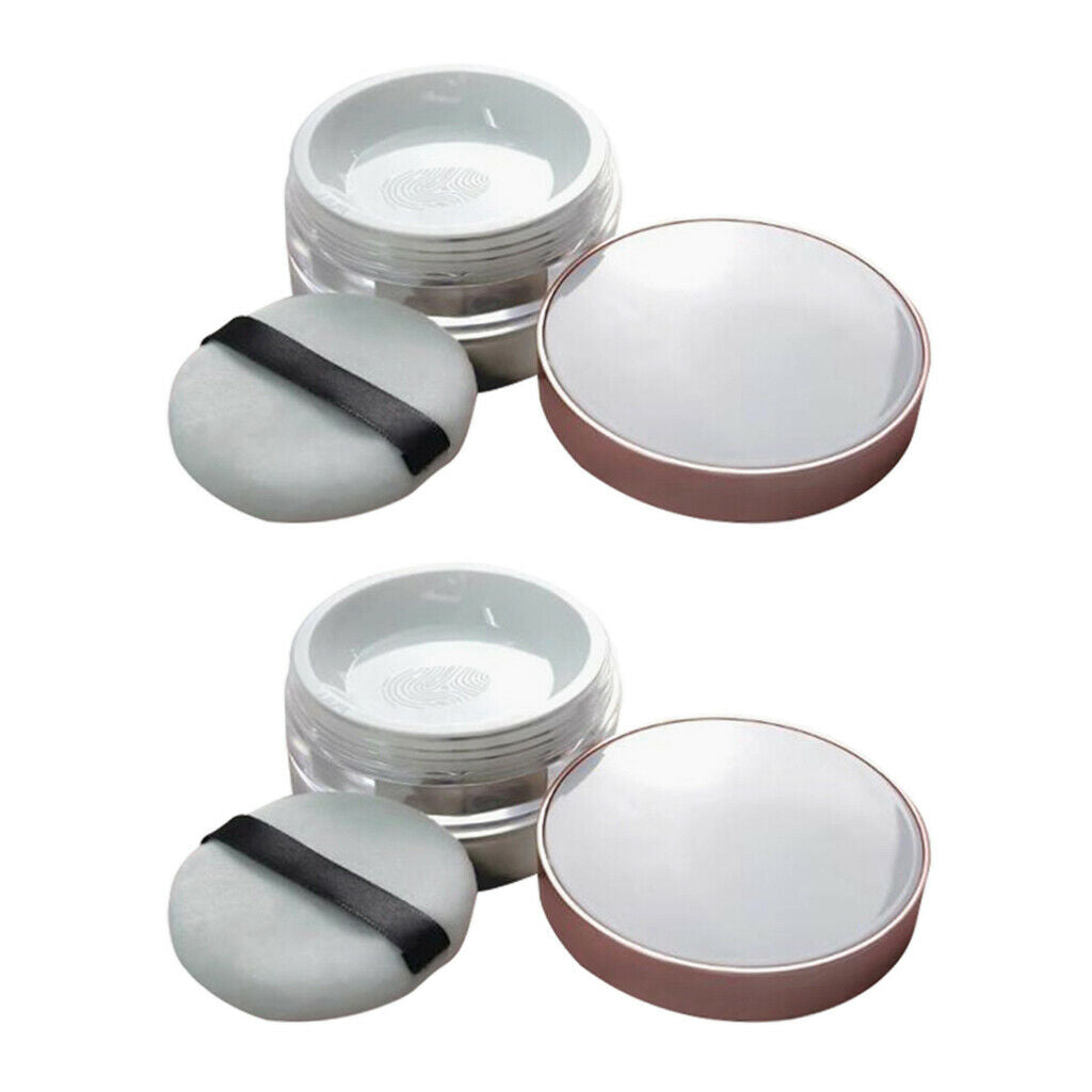2Pcs Makeup Face Mineral Powder Case DIY Cosmetic Glitters Eyeshadow Box Jar