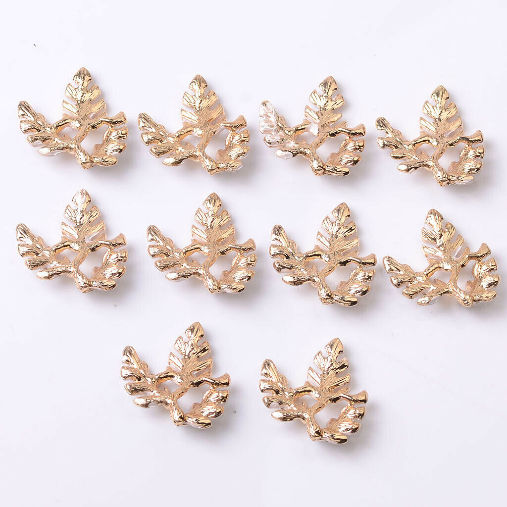 10Pcs Alloy Beads Flatback Charms Embellishments Decors for Hair Accessories