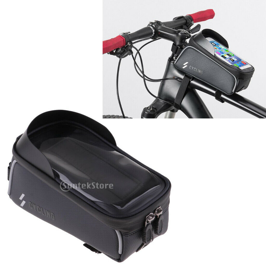 Bike Frame Bag Waterproof Bicycle Front Tube Handlebar Pack with Phone Case
