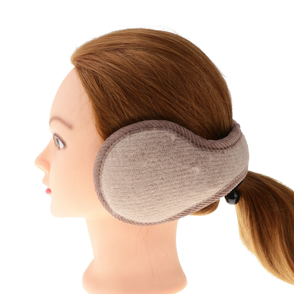 Unisex Foldable Earmuffs Winter Fleece Ear Warmers Earlap Outdoor Grey