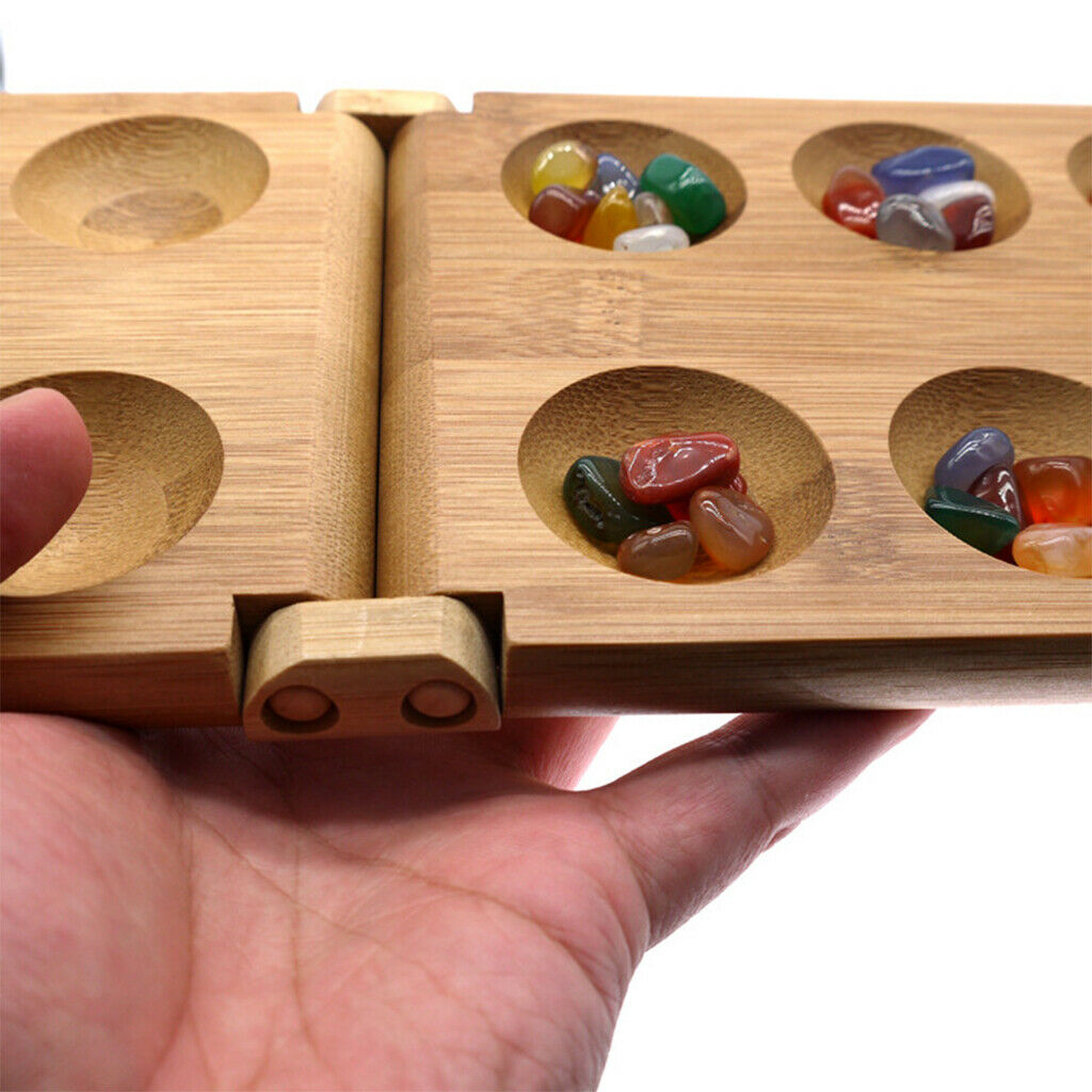 Portable Classic Strategy Mancala Board Game Set for Adults Foldable Board
