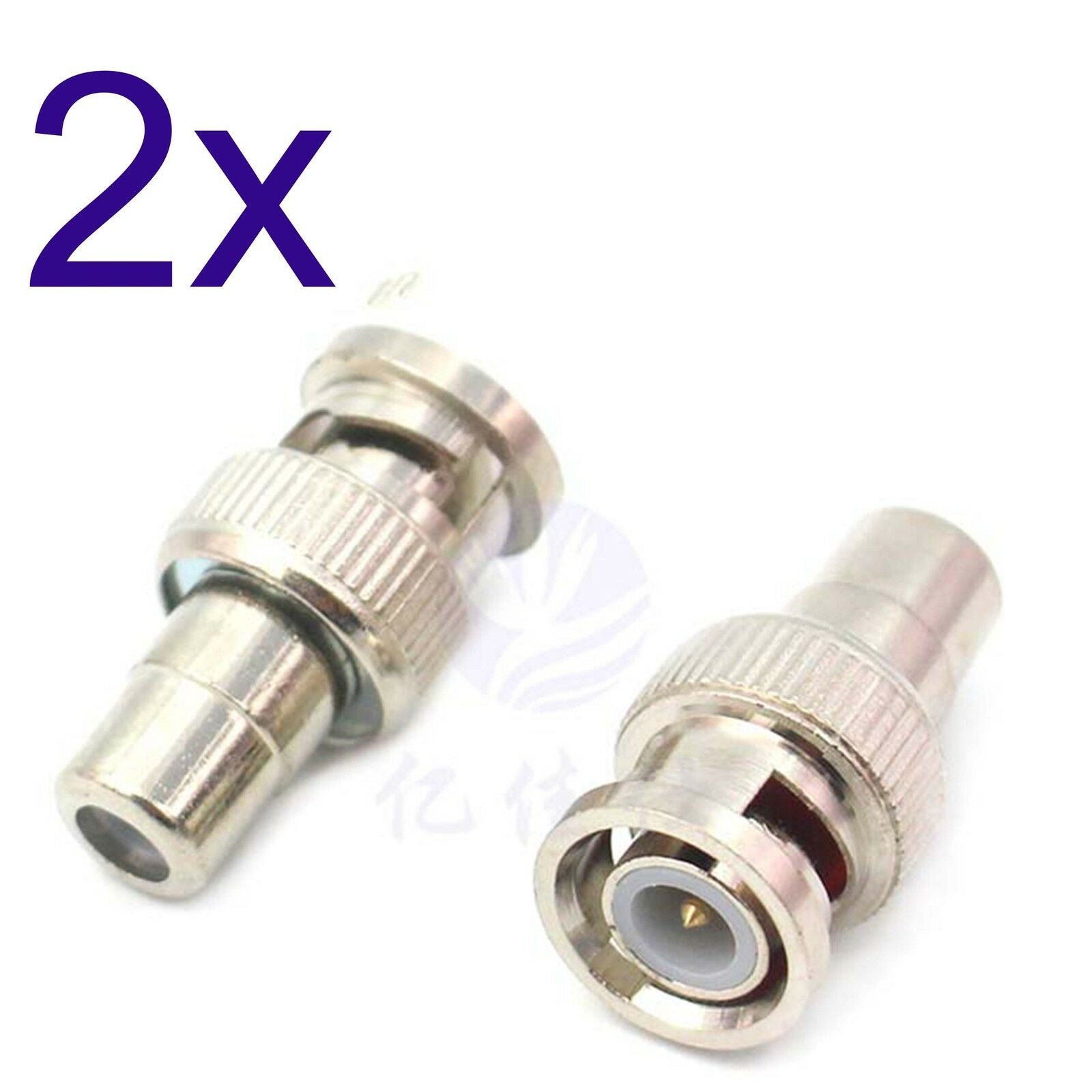 2x BNC Male to CA Female M/F AV Straight Connector Adapter Coupler Converter