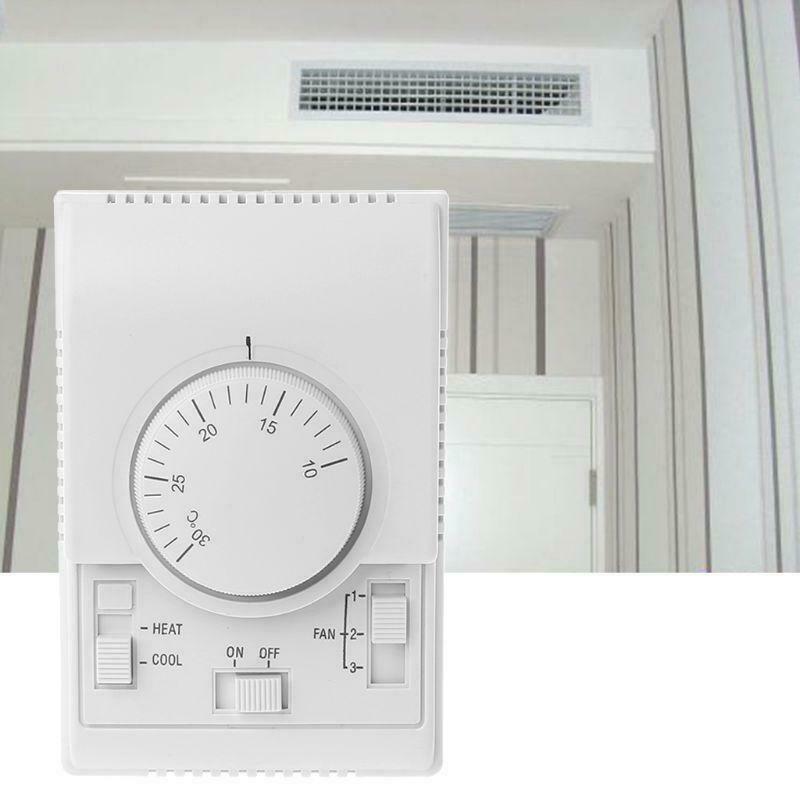 AC 220V Room Mechanical Thermostat Control Switch Air Conditioner Fan Coil