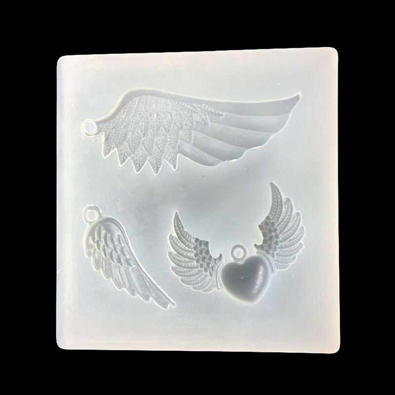 DIY Angel Wings transparent Epoxy Pendant mold Silicone Fondant Sugar Mol.l8