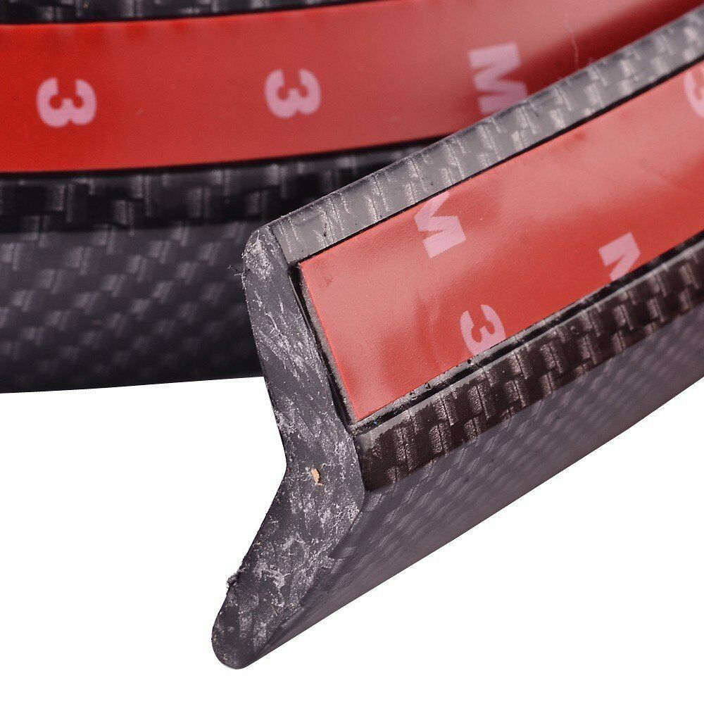 Universal Carbon Fiber Front Bumper Lip Splitter Chin Spoiler Body Kit Trim