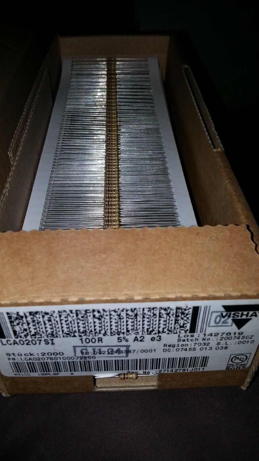 50pcs DRALORIC LCA0207SI 100R 5% 1/4w FUSIBLE TYPE HIGH Q CARBON RESISTORS !