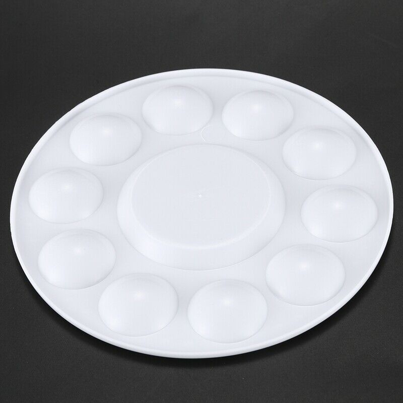 White 11-well Round Paint Palettes Artist Pallette J5D3D3