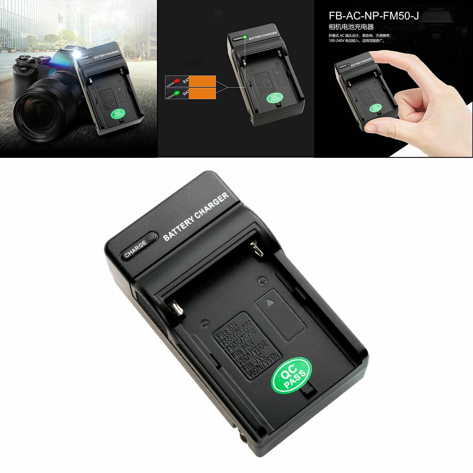 Battery Charger Fast Camera Battery Charger Fit for F970 F750 F550 F990 F770