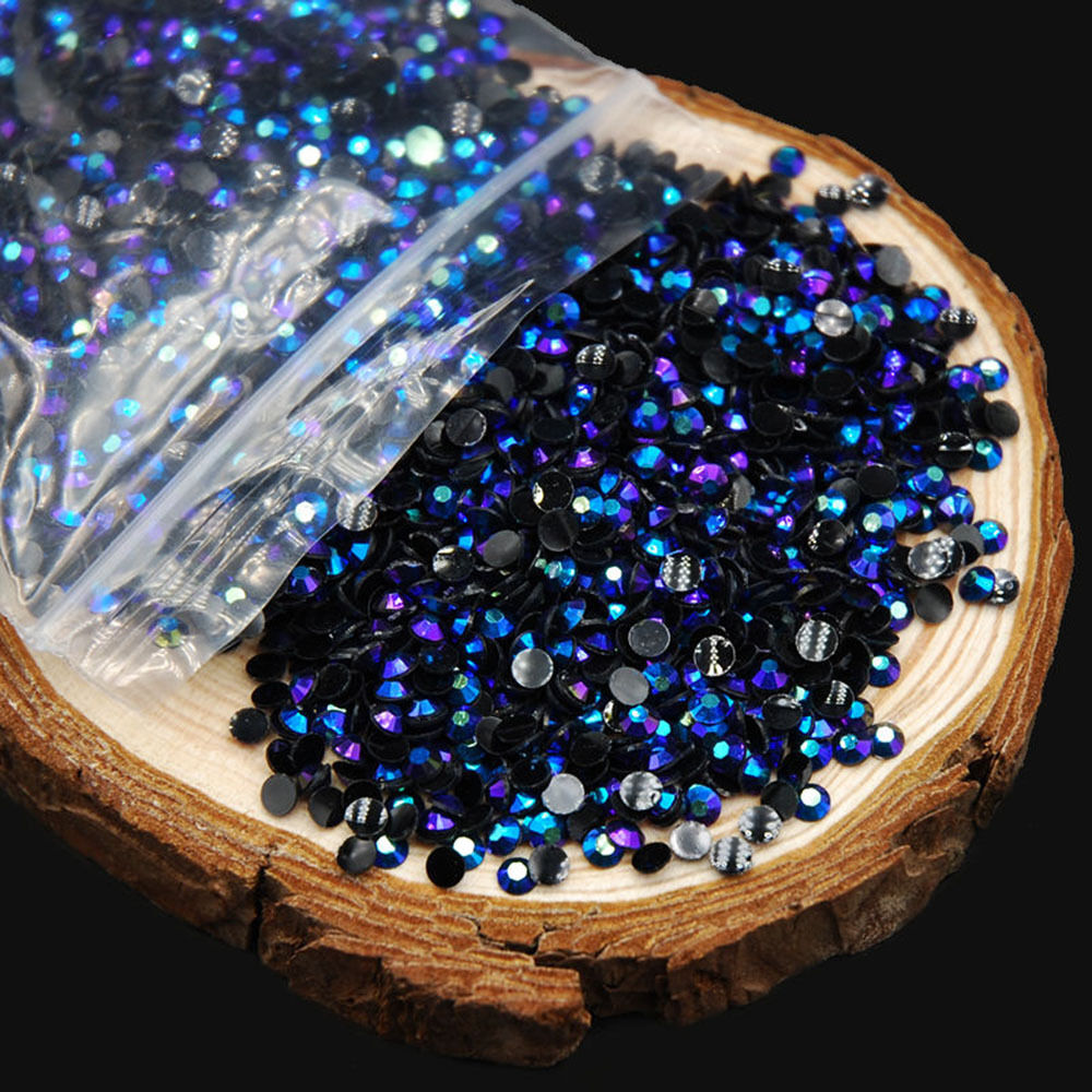 2000PCS 2mm Round AB Rhinestone Nail Art Glitter Acrylic Crystal Decorations Tip