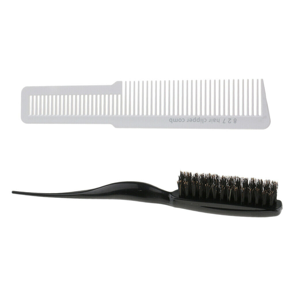 2x Salon Barber Flat Top Stylist Hair Teasing Styling Brush 3 Rows Back Comb