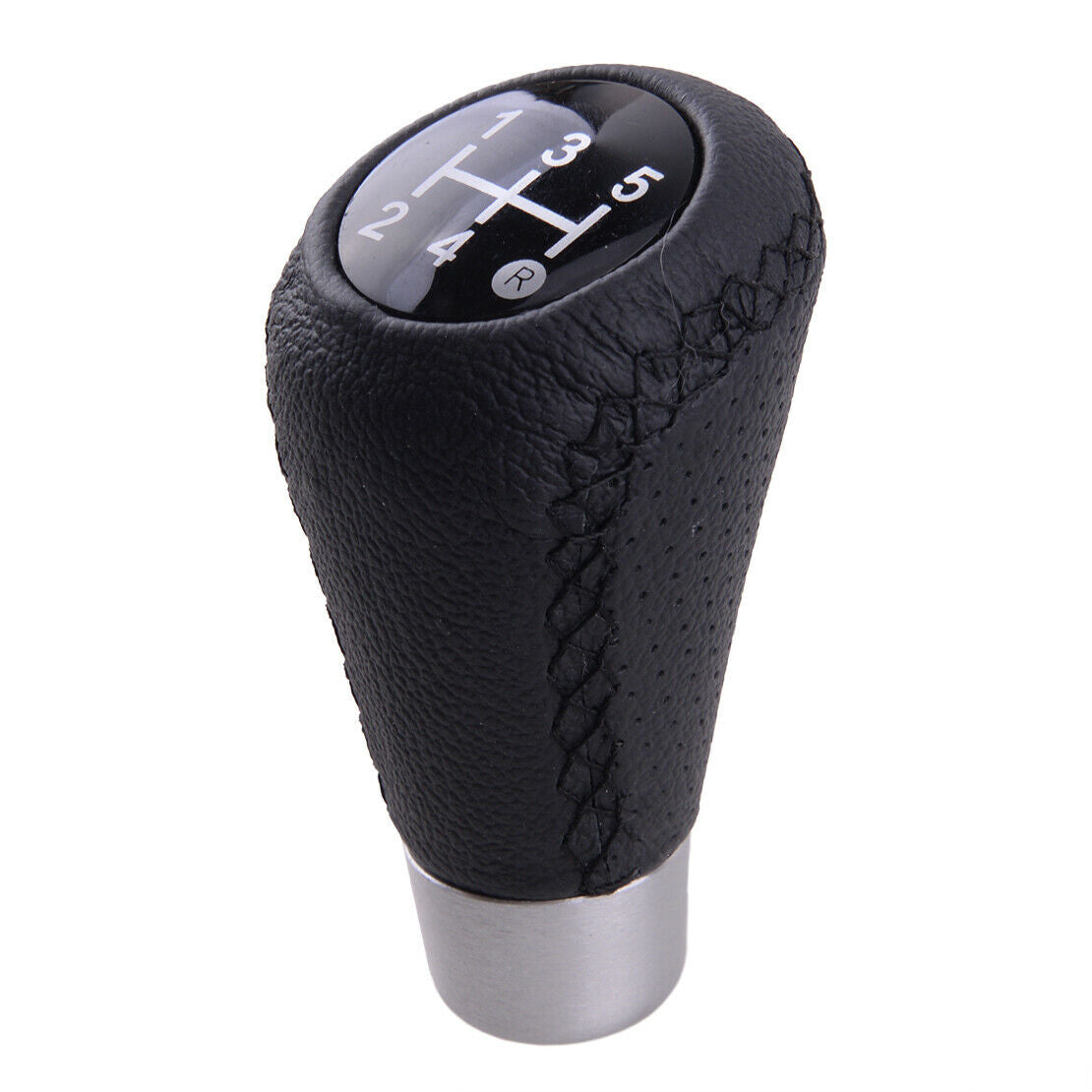 5 Speed Car Auto Leather Manual Gear Shift Stick Knob Shifter Lever Head*