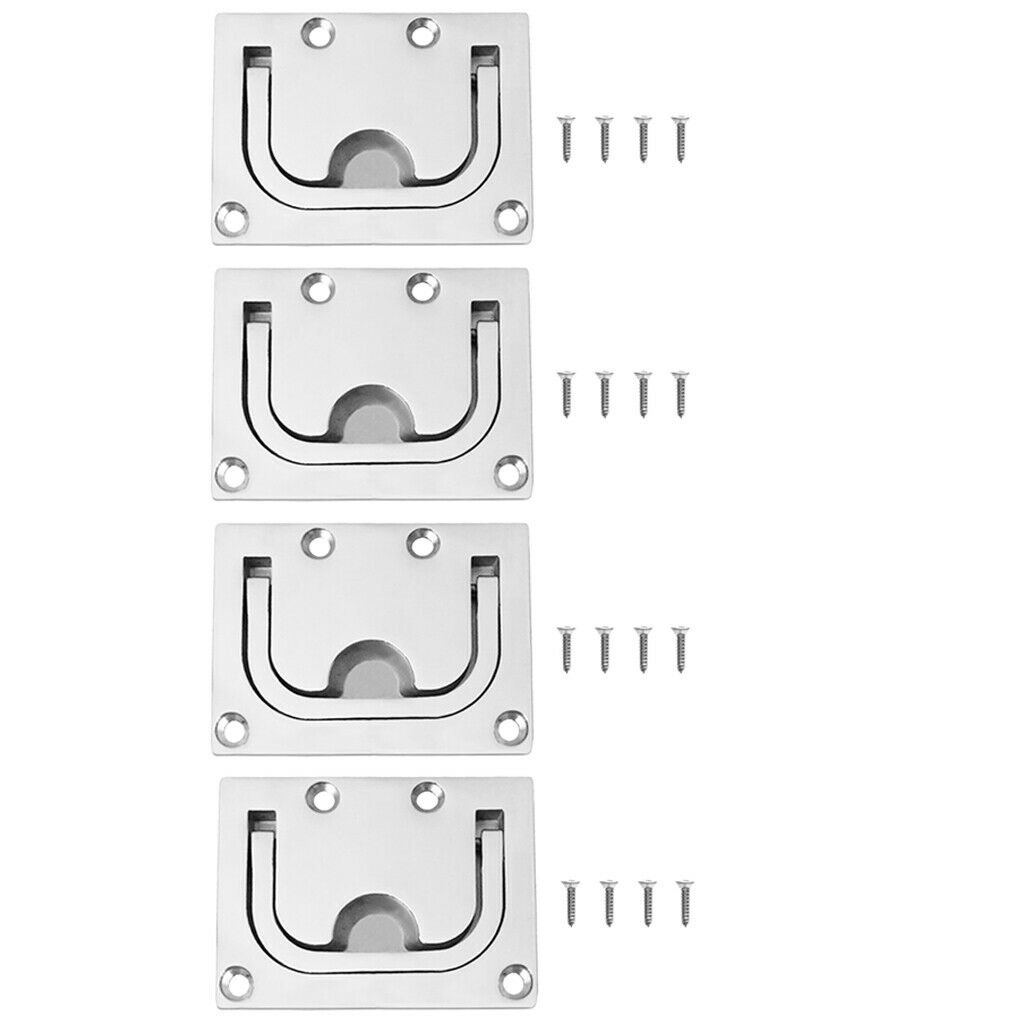 4pcs Boat Hatch Cabinet Drawer Lift / Pull Handle 316 Marine Stainless Steel