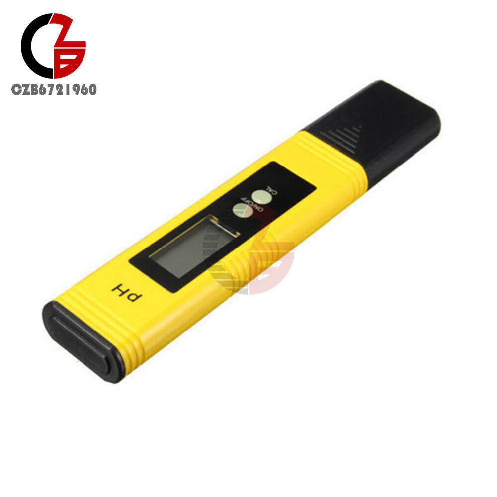 5Pcs 2-Buttons Digital LCD PH Meter Pocket Tester Pen Monitor Aquarium Pool Wine