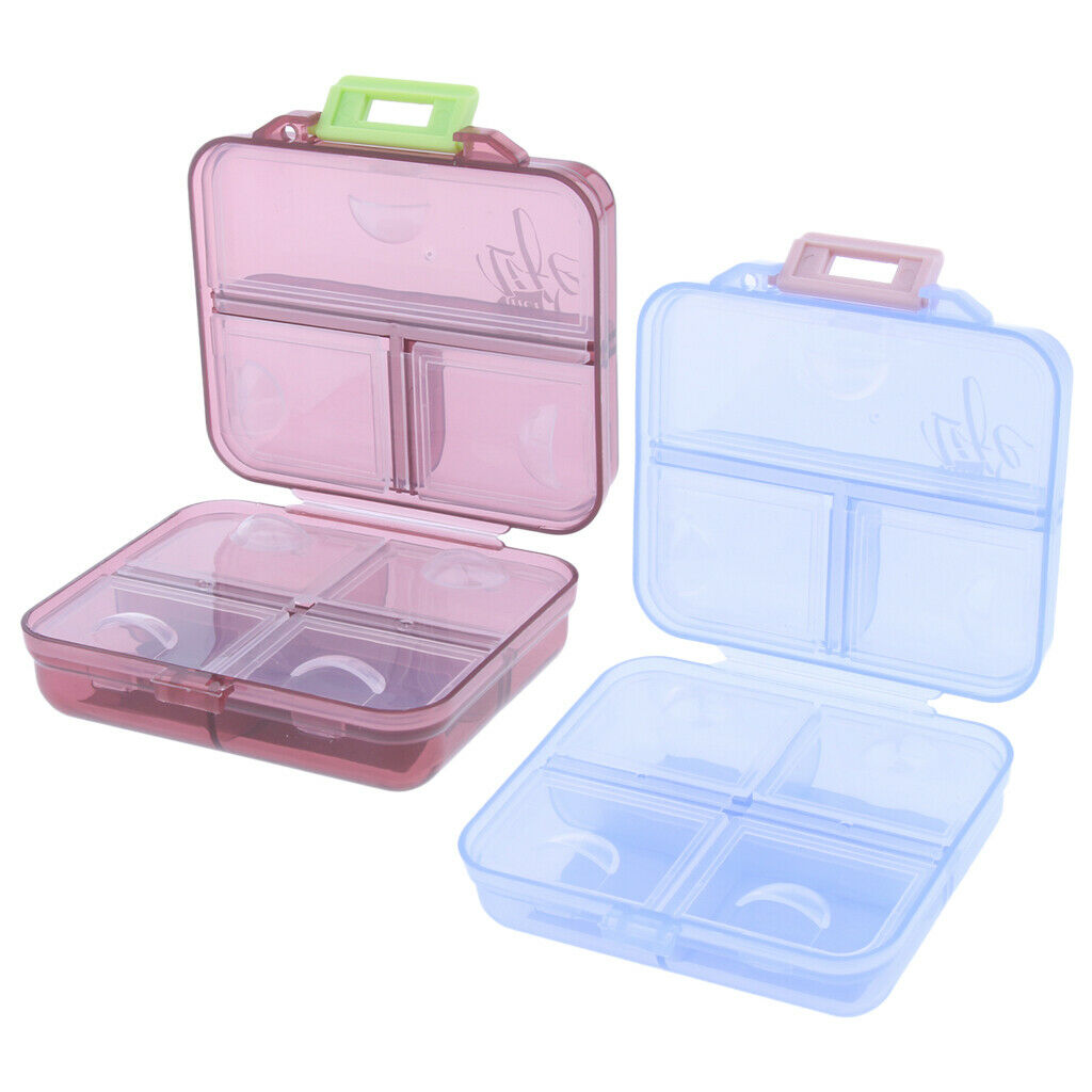 2Pcs Travel Pill Box Medicine Organizer Container Jewellery Case Storage Holder,