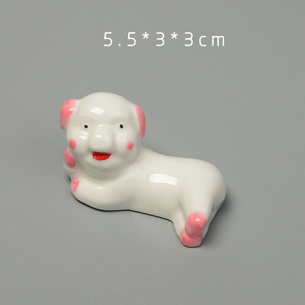 5x Ceramic Cute Small Pig Chopstick Holder Rest Stand Dining Table Decor Cutlery
