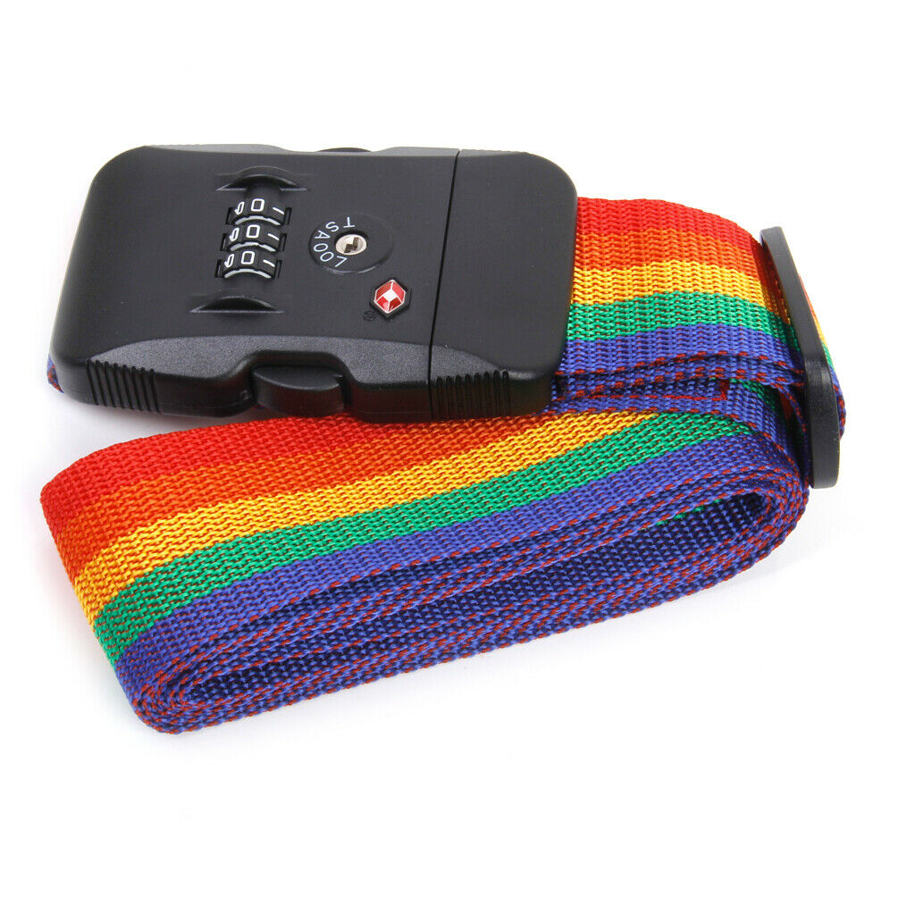 3-Dial Rainbow Colored TSA Combination Lock Key Luggage Suitcase Secure Safe