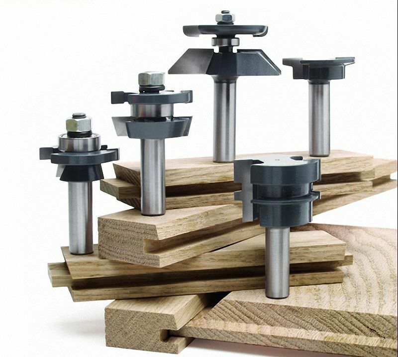 5 Pcs Tongue & Groove Mortising Router Bit Set - 1/2" Shank [M1]