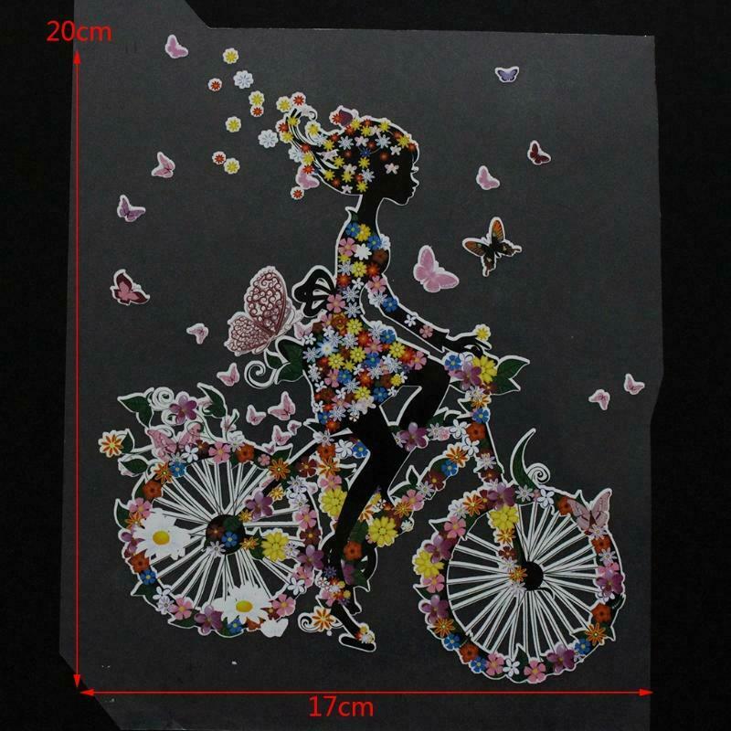 Iron On Appliques Girl Riding Bike Patches Heat Transfer Stickers DIY Printing