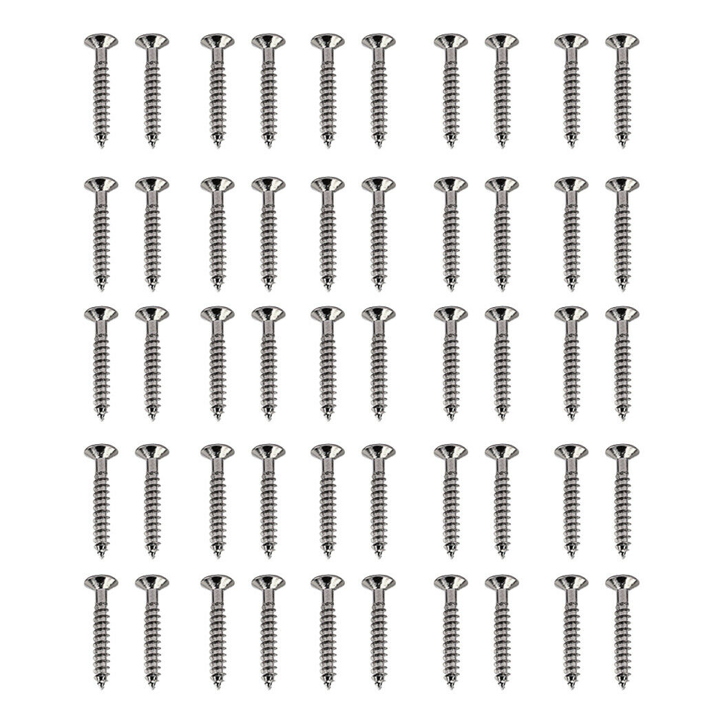 50 Pack Nickel Guitar Bridge Screws Tremolo Bridge Mounting Screws 3.5x25mm