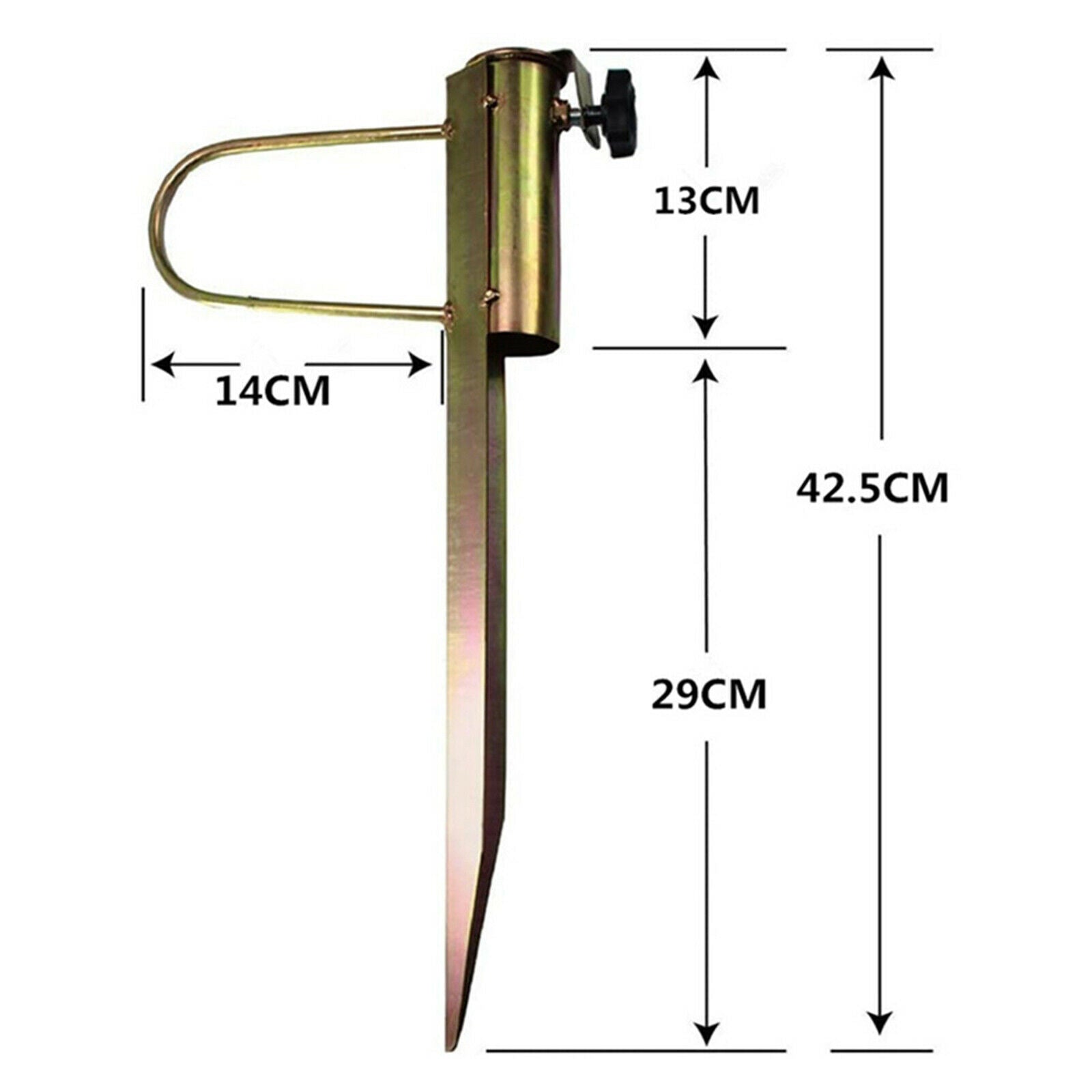 Metal Umbrella Base Holder Parasol Ground Spike Garden Peg Anchor Metal