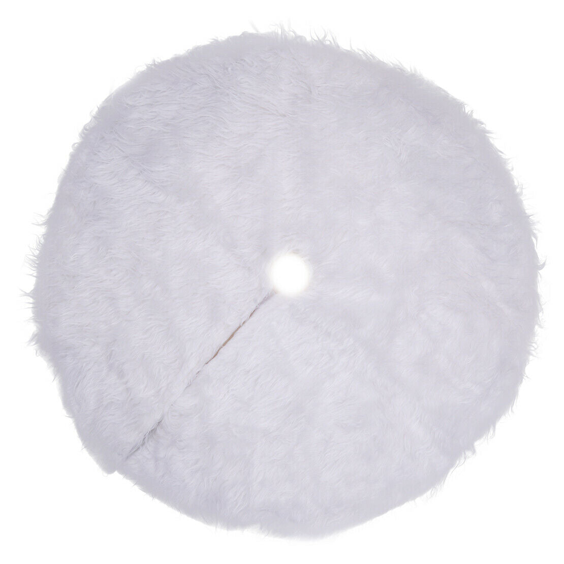 White Plush Fur Christmas Tree Skirt Base Cover Floor Mat Rug XMAS Ornament An