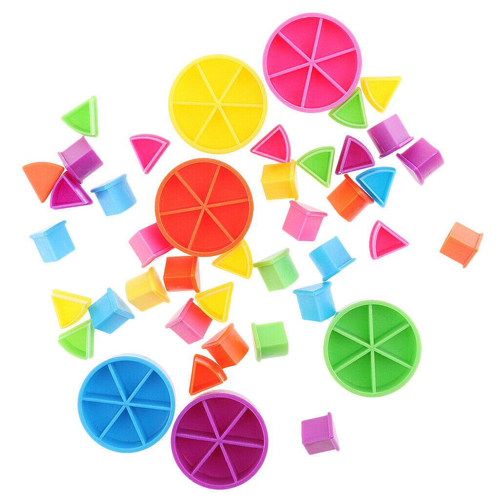 42pcs Assorted Math Fractions Games Pieces Kids Home Teaching Tool or Craft